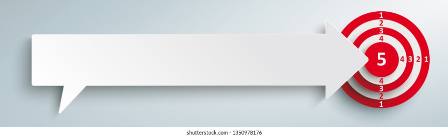 Speech bubble with red target on the gray background. Eps 10 vector file.