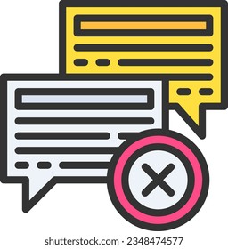 Speech Bubble Rejected Icon image. Suitable for mobile application.