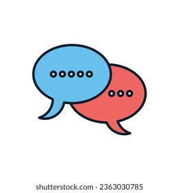 Icono vector relacionado con la burbuja de voz. Aislado sobre fondo blanco. Ilustración del vector