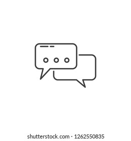 Speech Bubble Related Vector Line Icon. Isolated on White Background. Editable Stroke.