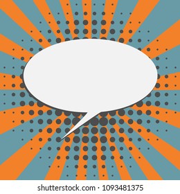 Speech bubble in retro cartoon style graphic design elements