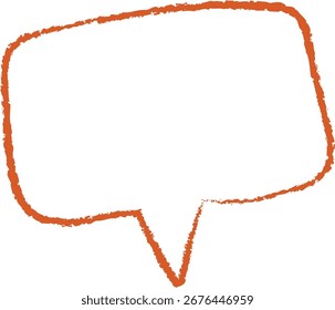 A speech bubble with rough edges in a hand-drawn style. The illustration depicts a jagged outline resembling a comic dialogue box. Cartoon vector illustration.