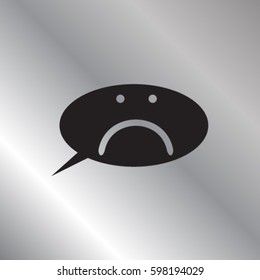 Speech bubble sad vector icon