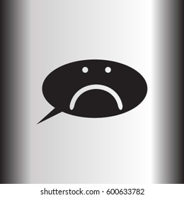 Speech bubble sad vector icon