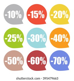 Speech Bubble Sale Label Set Vector Illustration EPS10