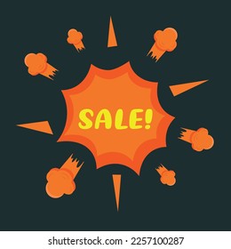 Speech bubble with Sale! lettering. Vector illustration
