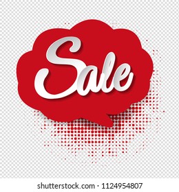 Speech Bubble Sale Transparent Background With Gradient Mesh, Vector Illustration