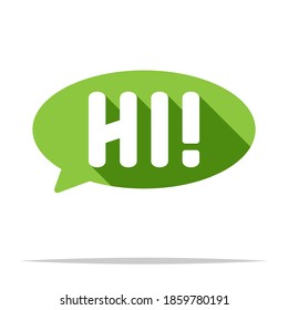 Speech bubble say hi greeting vector isolated illustration