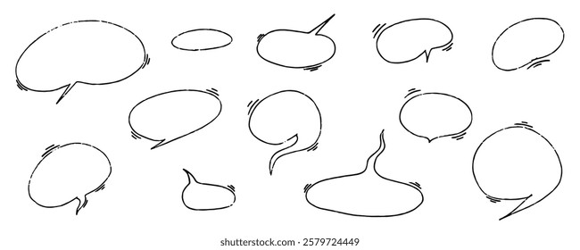 Speech bubble scribble with texture crayon and chalk. Squiggle, scratch doodle kid speech bubble. Crayon scratch texture shape children kid naive. Vector illustration