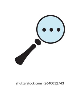 Speech bubble search icon vector. Magnifier on chat bubble, ideal for forums, text analysis, or messaging apps.