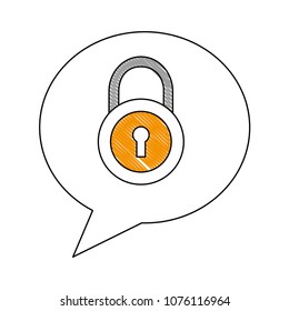 speech bubble security padlock protection