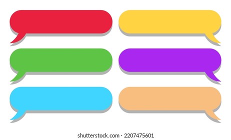 conjunto de burbujas de voz. caja de chat de dibujos animados de color en blanco aislada en fondo blanco  