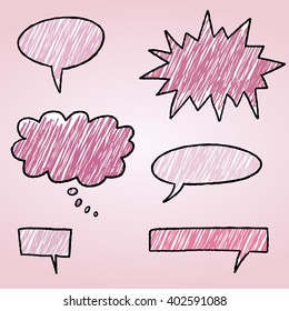 Speech bubble set - cartoon style object collection.