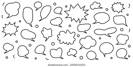 Speech Bubble set. chat cartoon vector illustration 