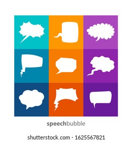 Speech bubble Set In Different Colors