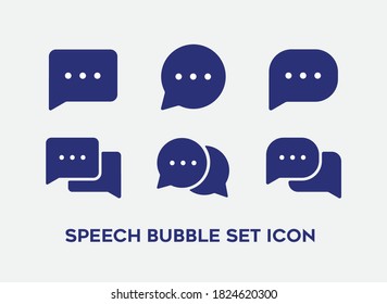 Speech bubble set with different shape icon vector illustration on white background.