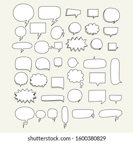 speech bubble set. empty speech bubble set. bubble text set vector