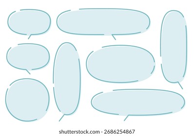Speech bubble set with gaps in the frame