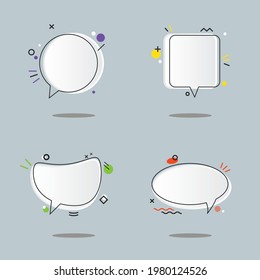 Speech Bubble set geometric design vector illustration 