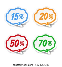 Speech Bubble Set With Gradient Mesh, Vector Illustration