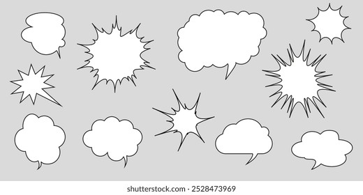 Speech Bubble set. Set of hand draw speech bubbles.