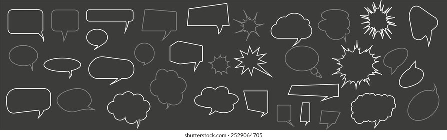 Speech Bubble set. Set of hand draw speech bubbles.
