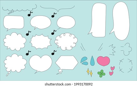 speech bubble set hand drawn colorful 