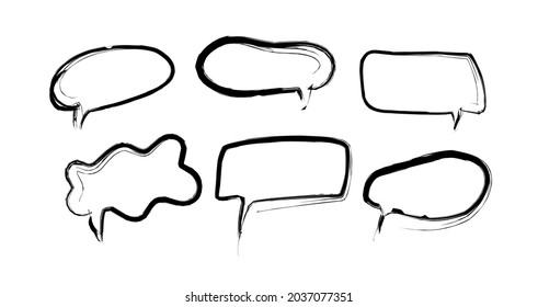 speech bubble set in hand drawn doodle style