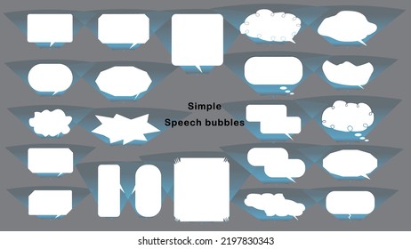 Speech Bubble set with hologram gradient outer border. Talk bubble. Cloud speech bubbles collection. Vector. - Powered by Shutterstock - Get 15% off with code: PIKWIZARD15