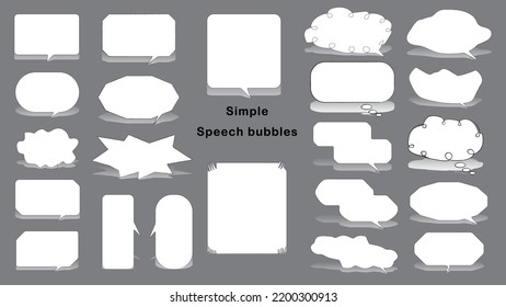 Speech Bubble set with hologram gradient outer border. Talk bubble. Cloud speech bubbles collection. Vector.