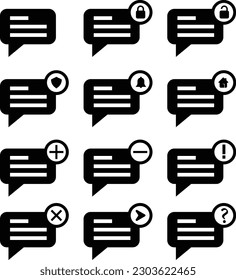 icono conjunto de burbujas de voz fondo aislado