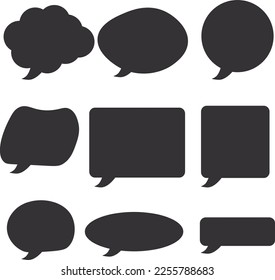 Speech bubble set icon, Talk bubble, Cloud speech bubble, SVG Vector