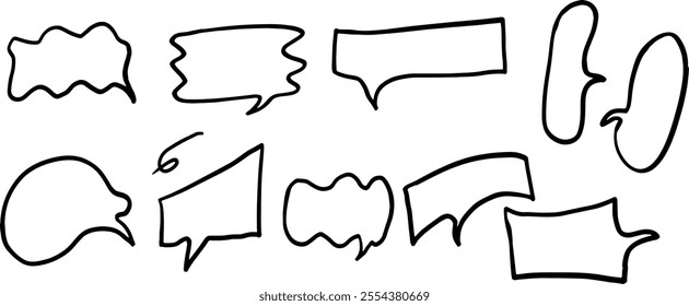 Speech Bubble Set Illustration | Minimalist Doodle Vector for Communication and Graphic Designs