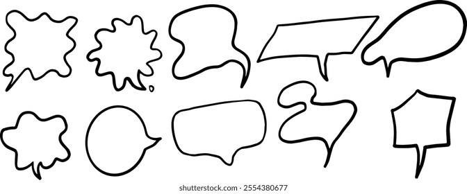 Speech Bubble Set Illustration | Minimalist Doodle Vector for Communication and Graphic Designs