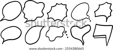 Speech Bubble Set Illustration | Minimalist Doodle Vector for Communication and Graphic Designs