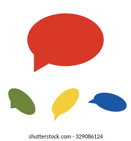 Speech bubble set. Isometric effect