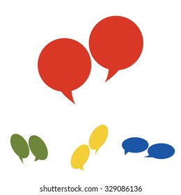 Speech bubble set. Isometric effect