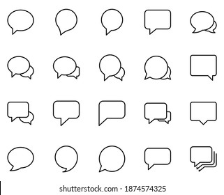 Speech bubble set line icons in flat design with elements for web site design and mobile apps.  Collection modern infographic logo and symbol. Speech bubble vector line pictogram