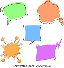 La burbuja de voz establece iconos de línea. Pictograma de línea vectorial de burbuja de voz. Nubes de diálogo cómico. Ilustración del vector