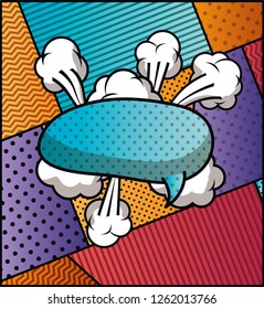 speech bubble and set patterns pop art style