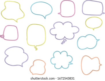 speech bubble set pen marker