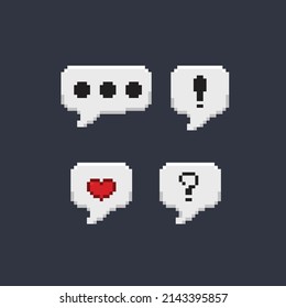 speech bubble set in pixel style
