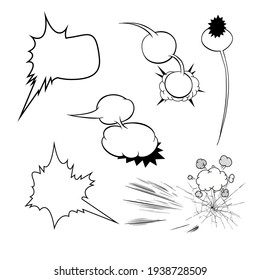 Speech bubble set. Pop art comics style. Fashion clip art sketch design. Hand drawn vector illustration.