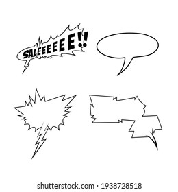 Sprechblase-Set. Pop Art Comics Stil. Modeklassedesign mit Clips. Handgezeichnete Vektorgrafik.