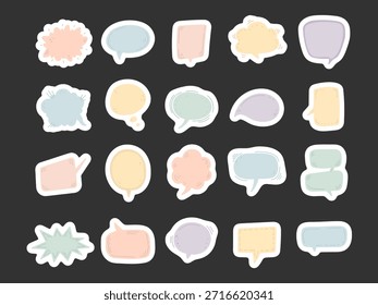 Bolha de fala definido em estilo escandinavo com diferentes formas de diálogo elementos conversacionais comunicação para mensagens perfeitas para seus projetos de ilustração e designs criativos