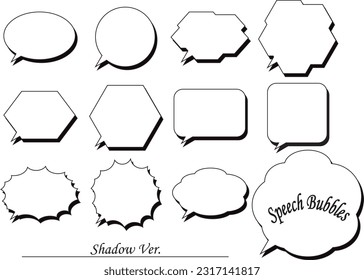 Speech bubble set with shadow Frame only