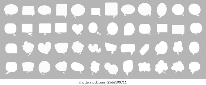 Speech Bubble set. Talk bubble. Blank empty vector white speech bubbles. Speak bubble text, cartoon chatting box, message box. Cartoon balloon word design