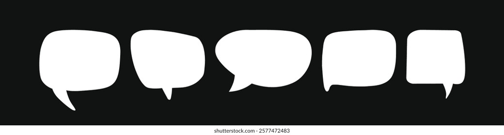 Speech Bubble set. Talk bubble. Blank empty vector white speech bubbles. Speak bubble text, cartoon chatting box, message box.  Cartoon balloon word design