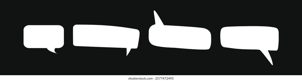 Speech Bubble set. Talk bubble. Blank empty vector white speech bubbles. Speak bubble text, cartoon chatting box, message box.  Cartoon balloon word design