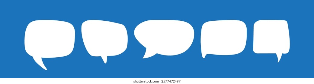 Speech Bubble set. Talk bubble. Blank empty vector white speech bubbles. Speak bubble text, cartoon chatting box, message box.  Cartoon balloon word design